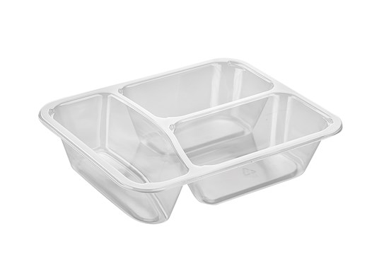 WNA par Pak Atrium 12.5 Mil Ops Plastic Rectangle Tray Lid for 3 Compartment Nacho Tray Food Container, Clear | 300/Case